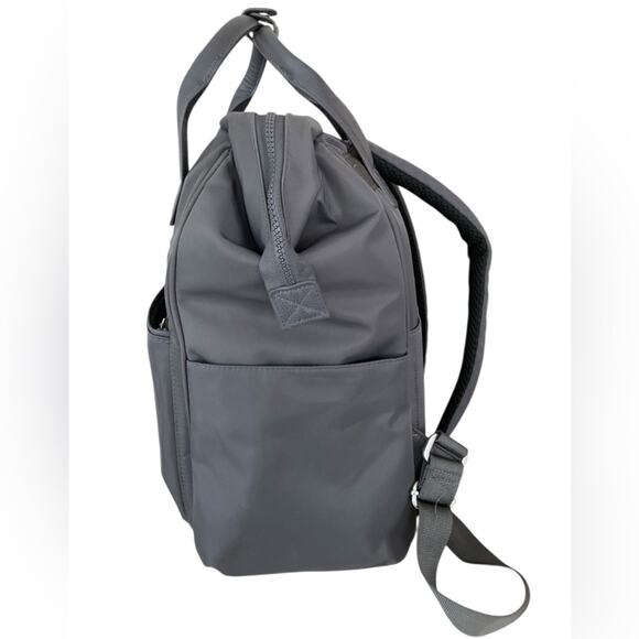 Baggallini Soho Unisex Laptop Gray Backpack - Picture 4 of 11